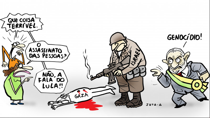 Charge do Jota A publicada em 22/02/2024 no Jornal O Dia